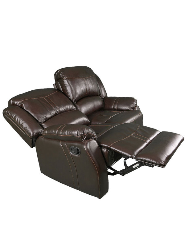 Lorriane Brown Loveseat Half Reclined Left